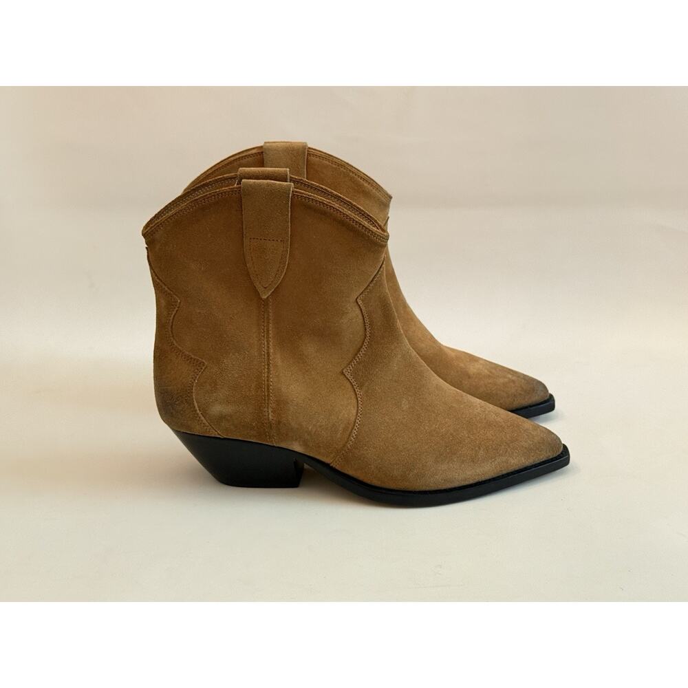 Isabel Marant Dewina Camel Suede Ankle Western Boots FR 37 US 6-7 NEW $750 - Picture 2 of 8